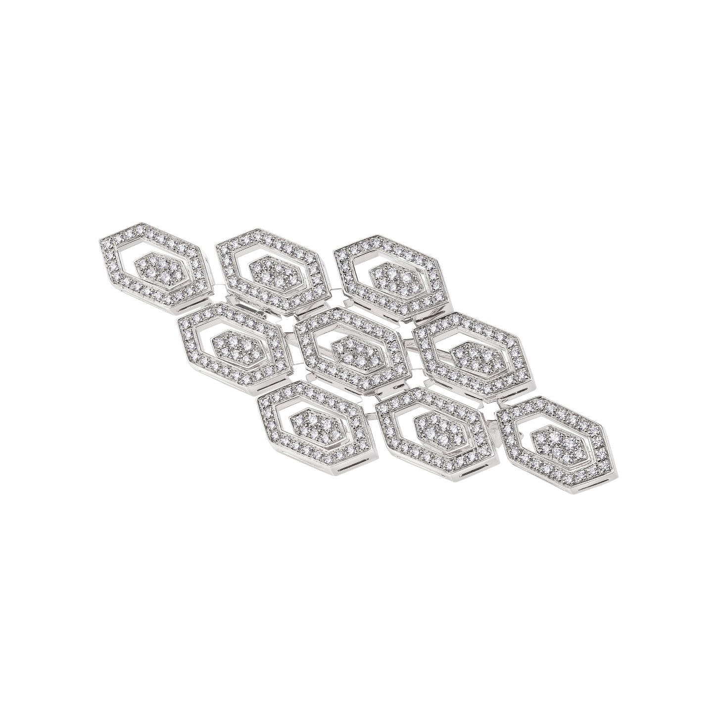 BGL356120 diamond honeycomb brooch