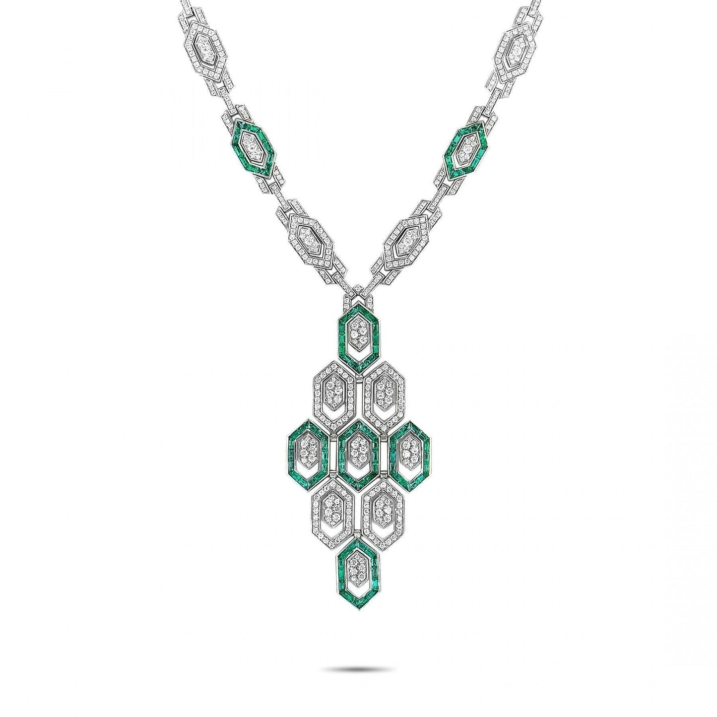 BGL-353843 snake honeycomb diamond necklace