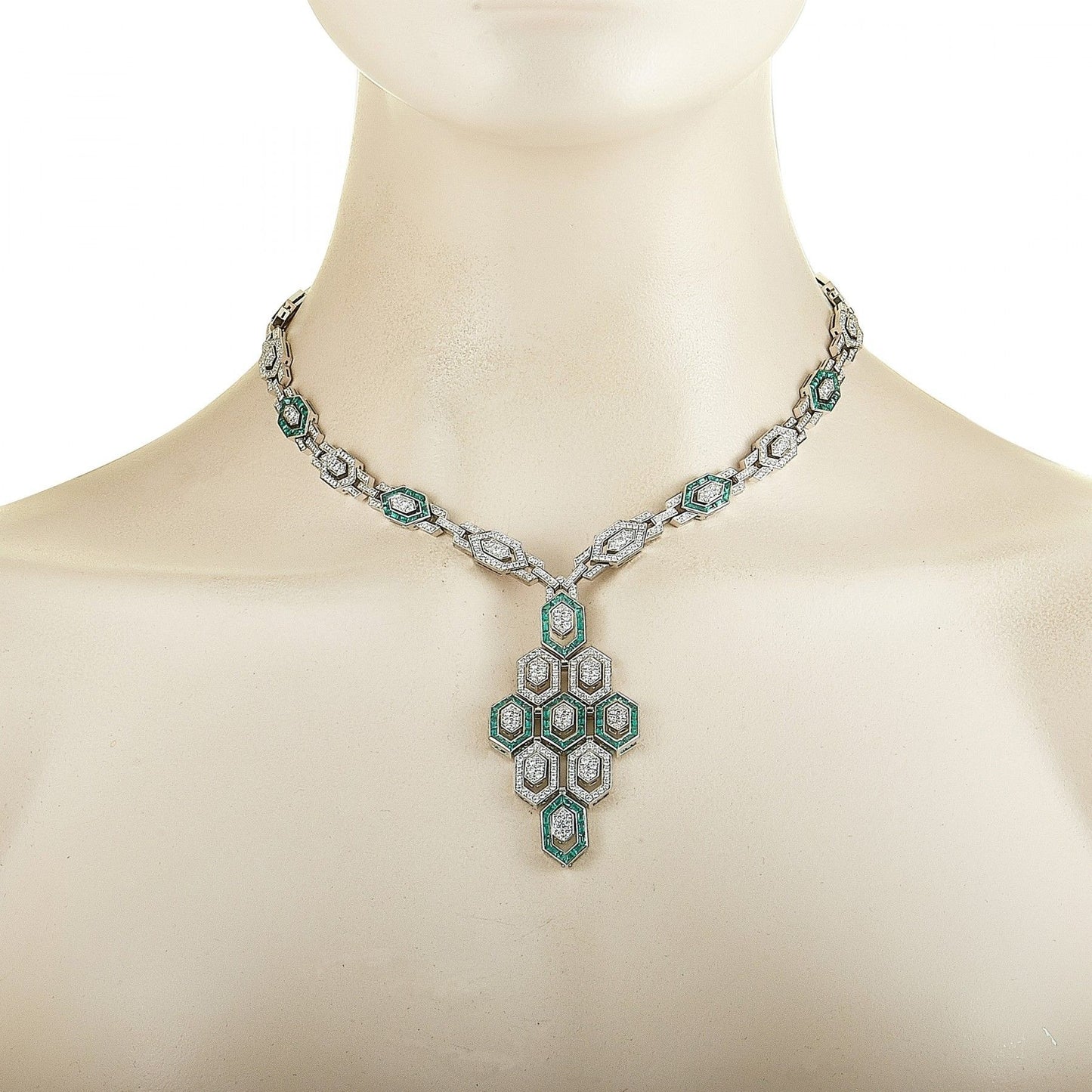 BGL-353843 snake honeycomb diamond necklace