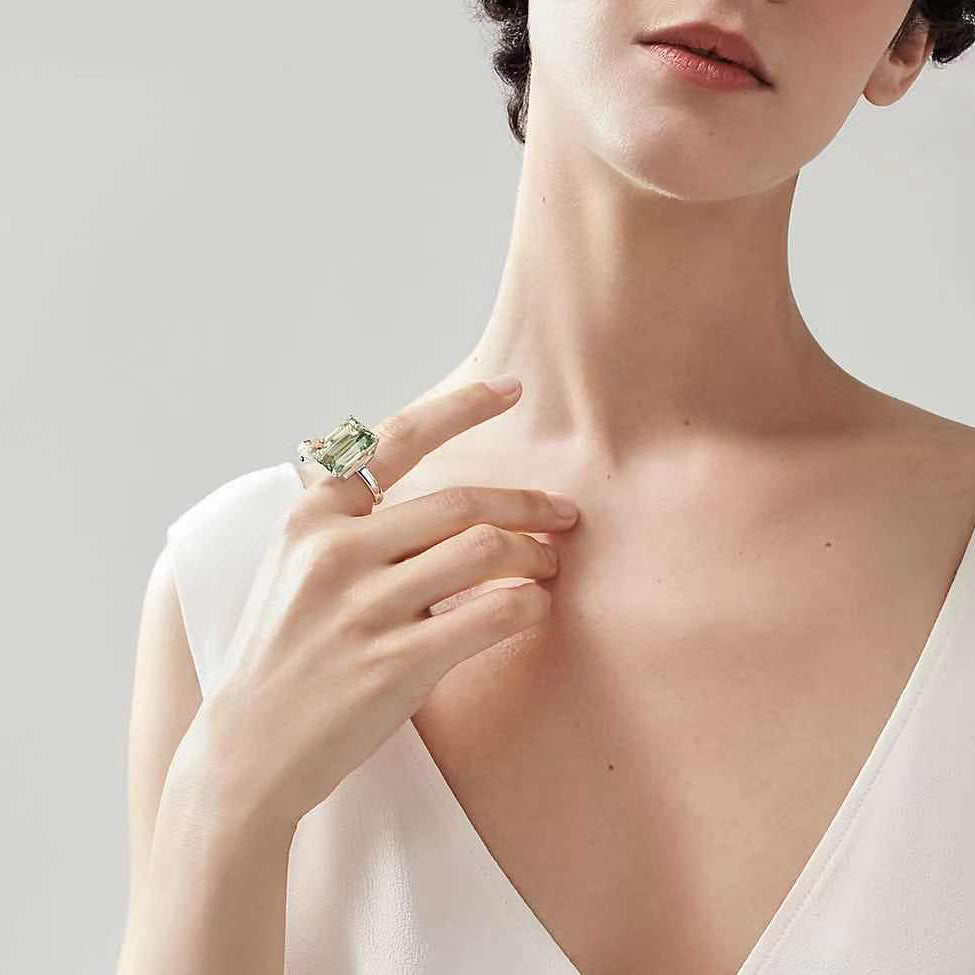 TIF85902721 small octagonal stone ladybug ring