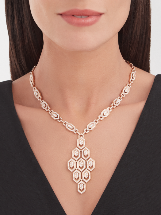 BGL-CL857752 snake honeycomb diamond necklace