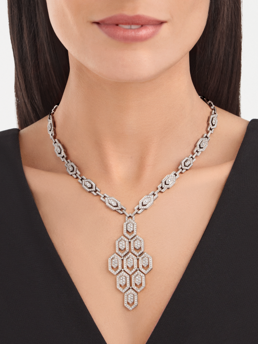 BGL-CL857752 snake honeycomb diamond necklace