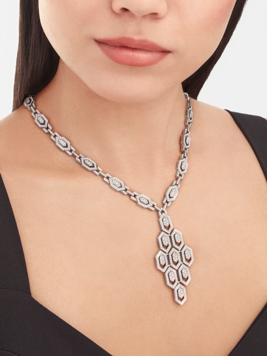 BGL-CL857752 snake honeycomb diamond necklace