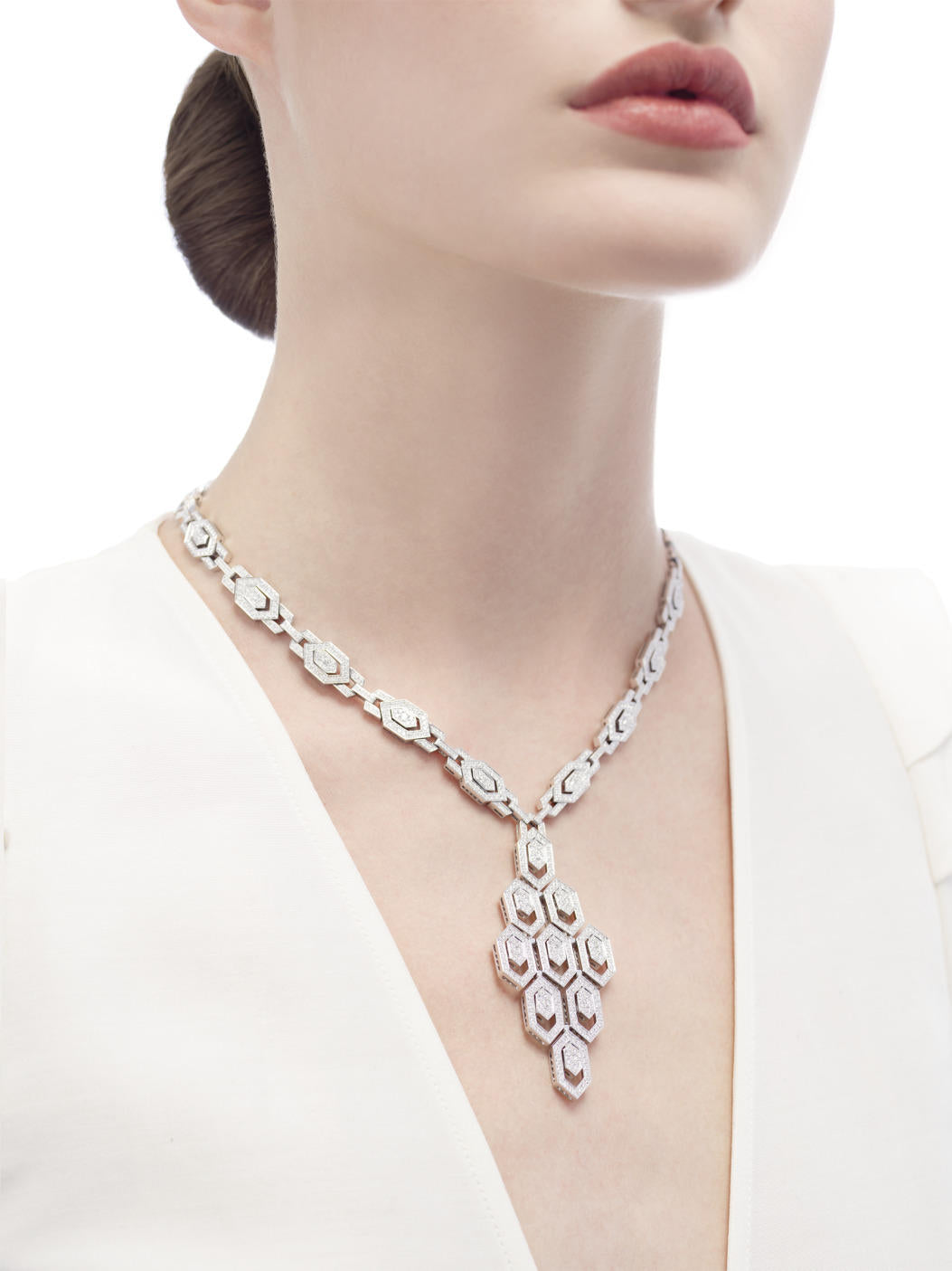 BGL-CL857752 snake honeycomb diamond necklace