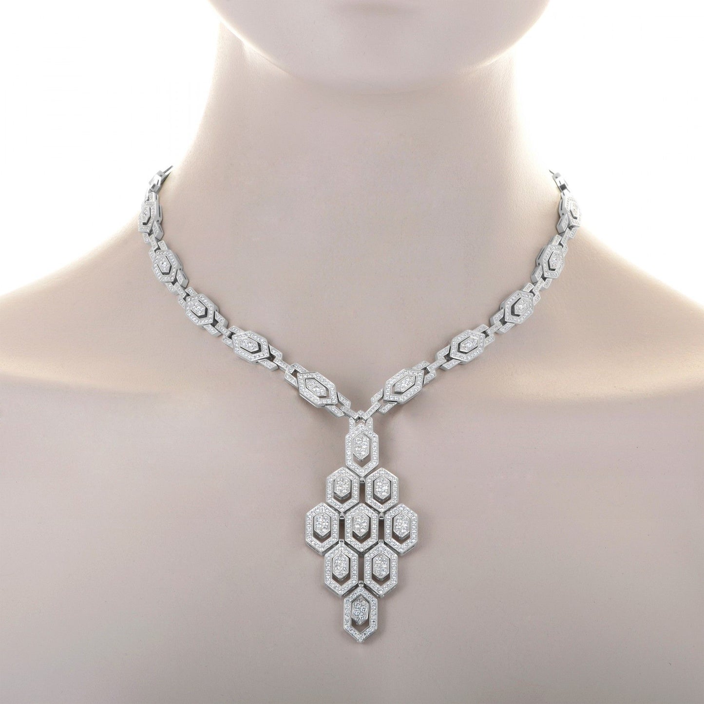 BGL-CL857752 snake honeycomb diamond necklace
