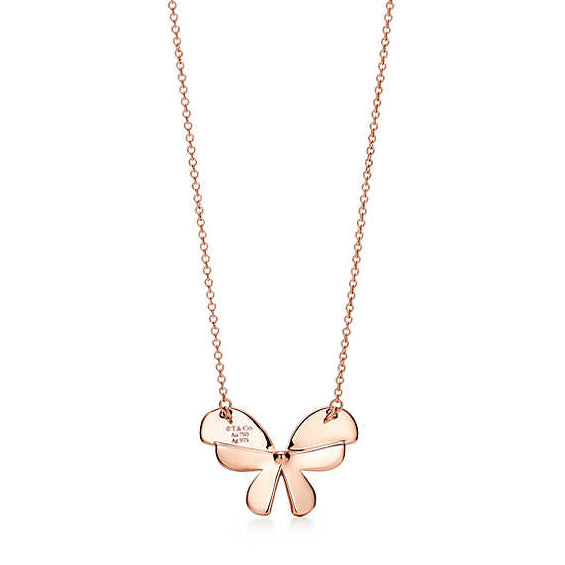 TIF28444399 letter light gold butterfly chain pendant