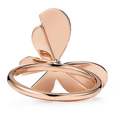 TIF72725207 light gold letter butterfly ring