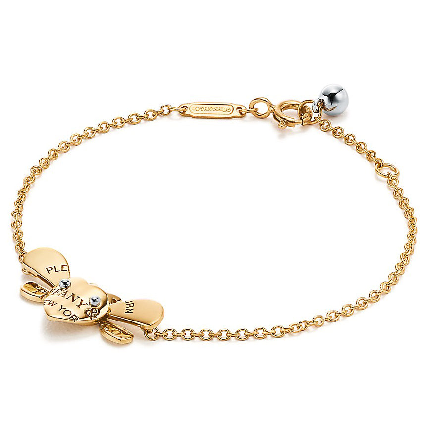 TIF89545609 letter light gold bee bracelet