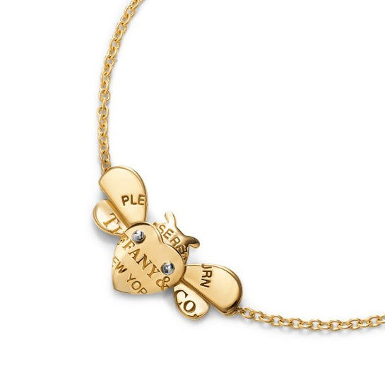 TIF89545609 letter light gold bee bracelet
