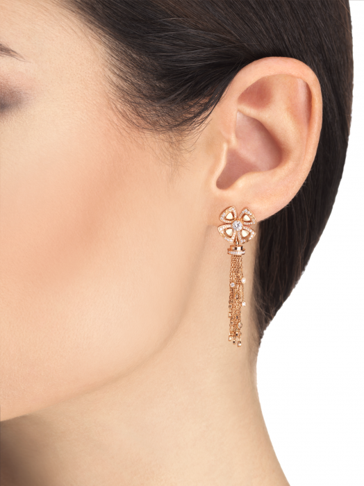 BGL-357322 Bougainvillea four-leaf flower-shaped four-petal flower tassel earrings