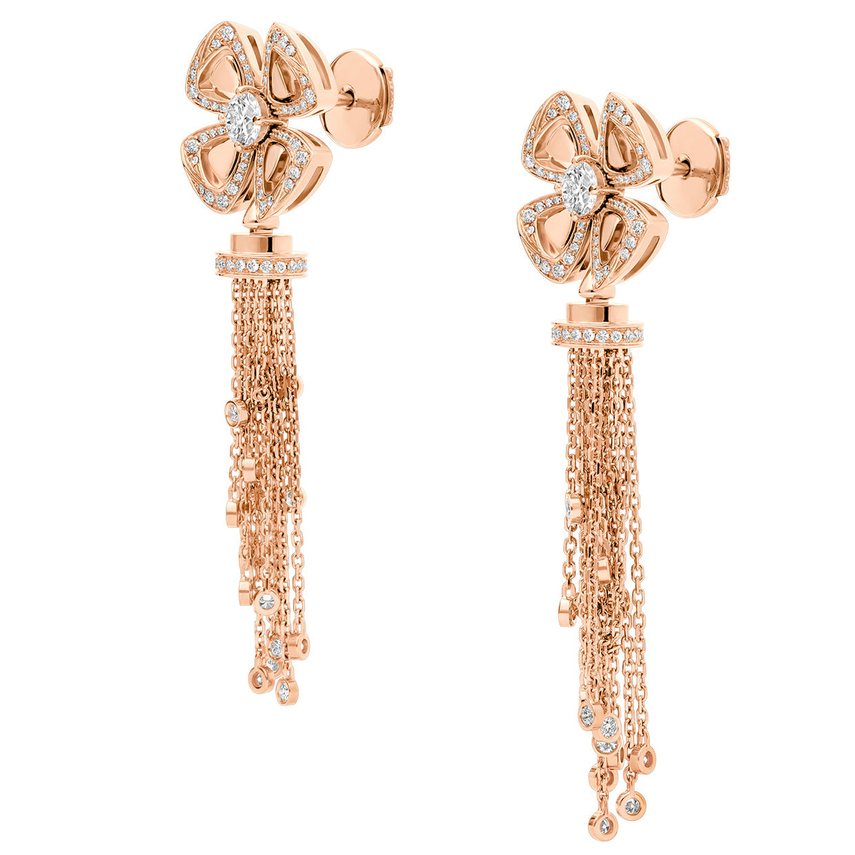 BGL-357322 Bougainvillea four-leaf flower-shaped four-petal flower tassel earrings