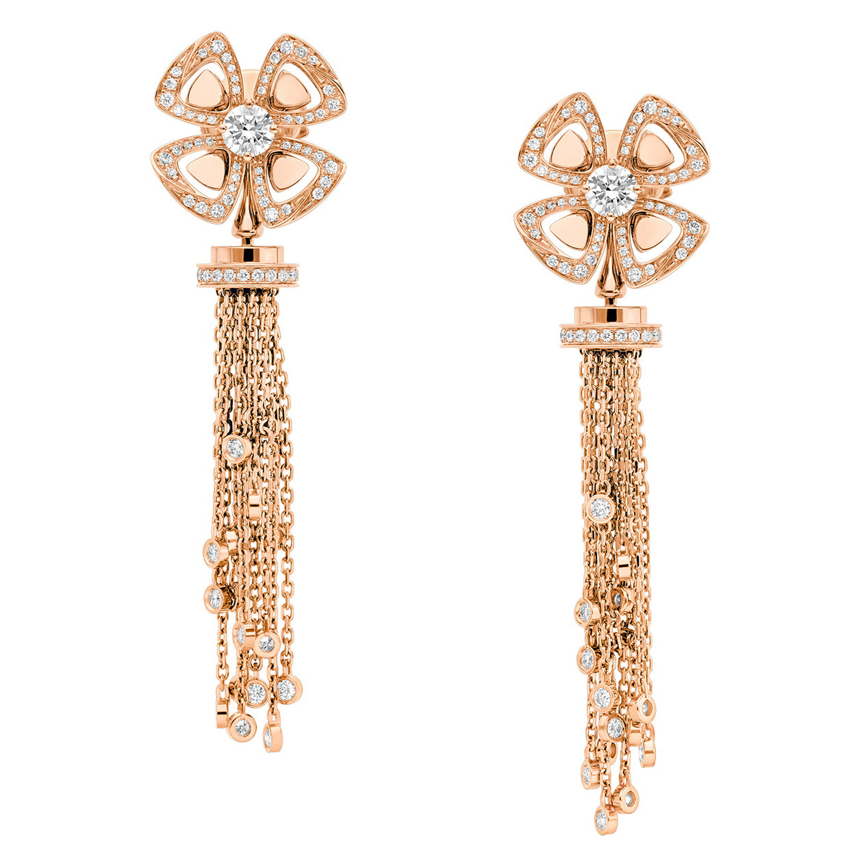 BGL-357322 Bougainvillea four-leaf flower-shaped four-petal flower tassel earrings