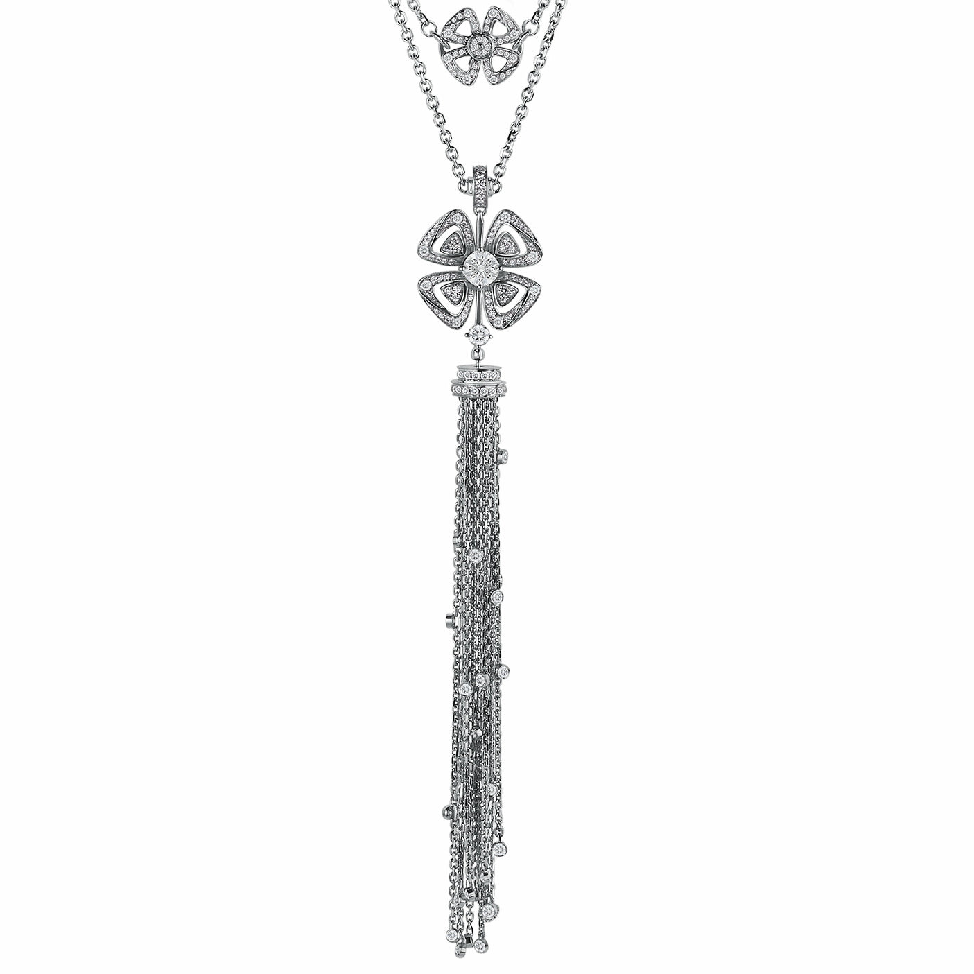 BGL-CL858175-354601 Bougainvillea full diamond four-petal flower necklace