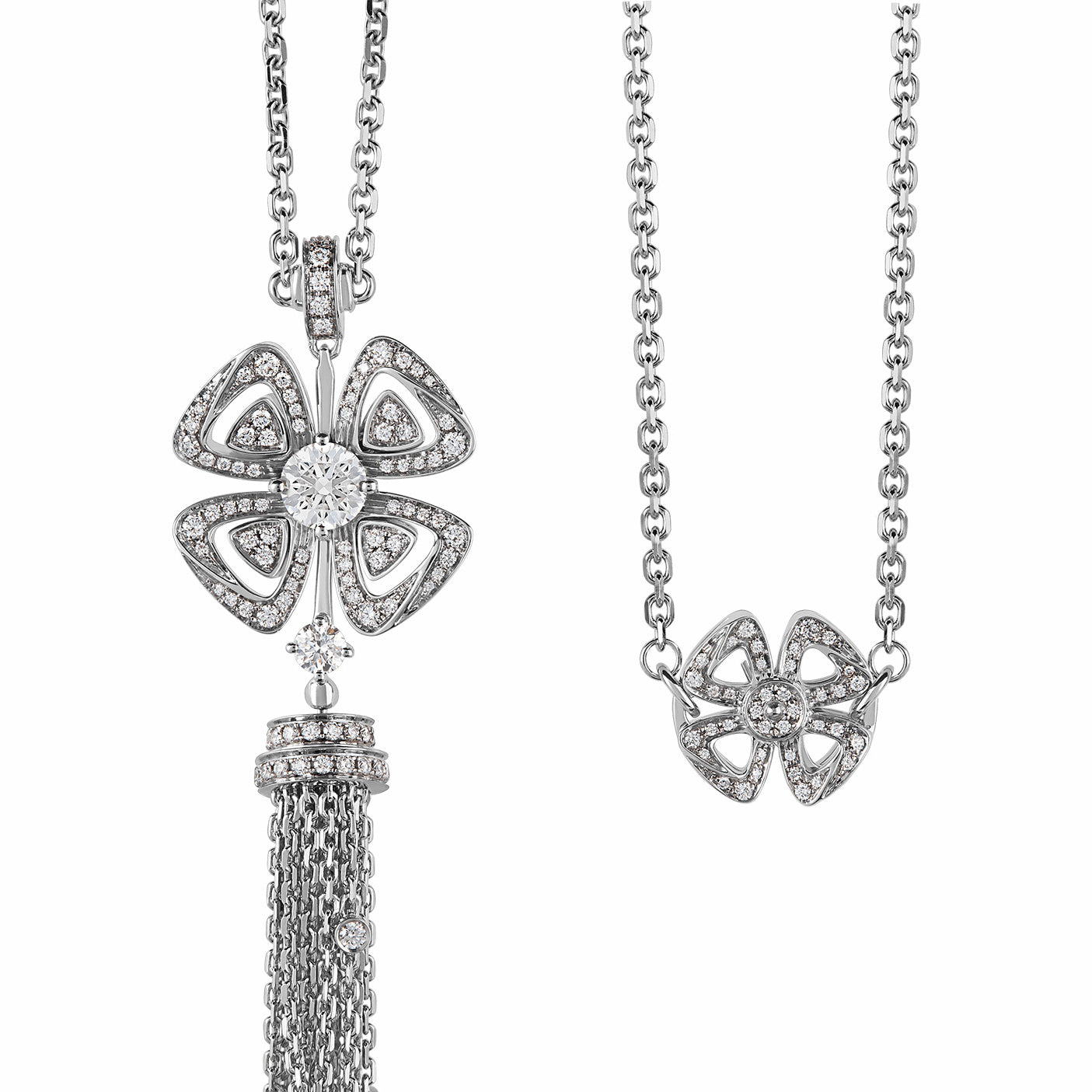 BGL-CL858175-354601 Bougainvillea full diamond four-petal flower necklace