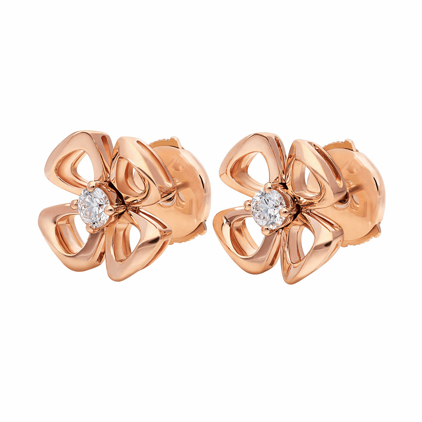 BGL-OR858440-355327 Bougainvillea single diamond hollow four-petal flower stud earrings