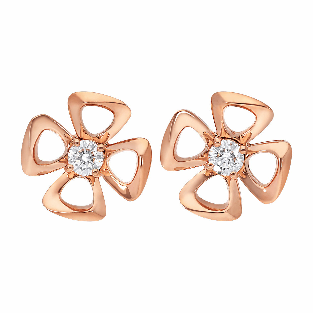 BGL-OR858440-355327 Bougainvillea single diamond hollow four-petal flower stud earrings