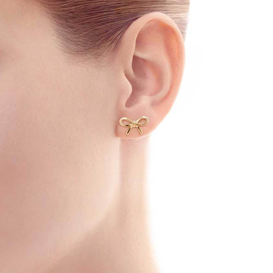 TIF57222538 light gold bow large earrings