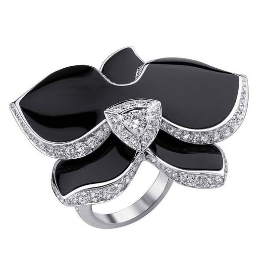 KDY-T7078025 butterfly petal edge diamond ring