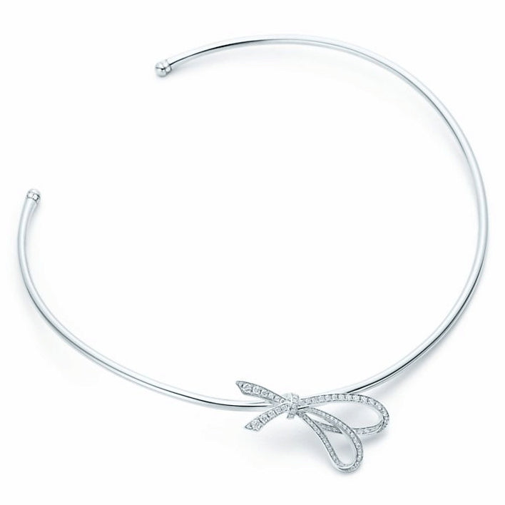 TIF74054428 full diamond bow scarf necklace
