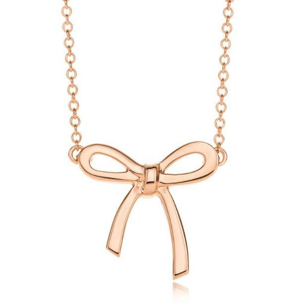 TIF26959394 light gold large bow tie chain pendant