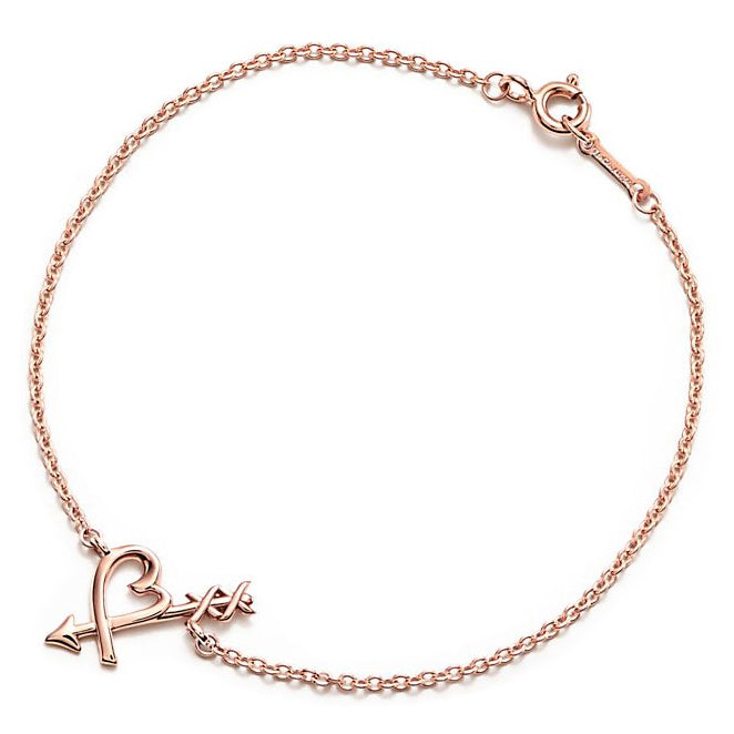 TIF39223087 light gold letter XX arrow heart-shaped bracelet