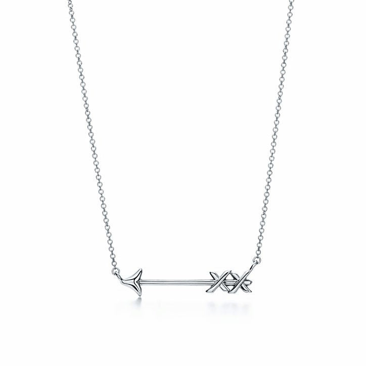 TIF5385358 light gold letter XX arrow-shaped chain pendant