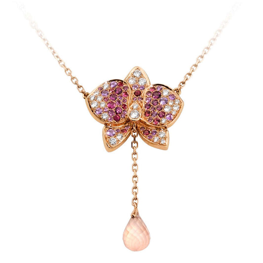 KDY-N7058300 butterfly flower bolt chain pendant necklace
