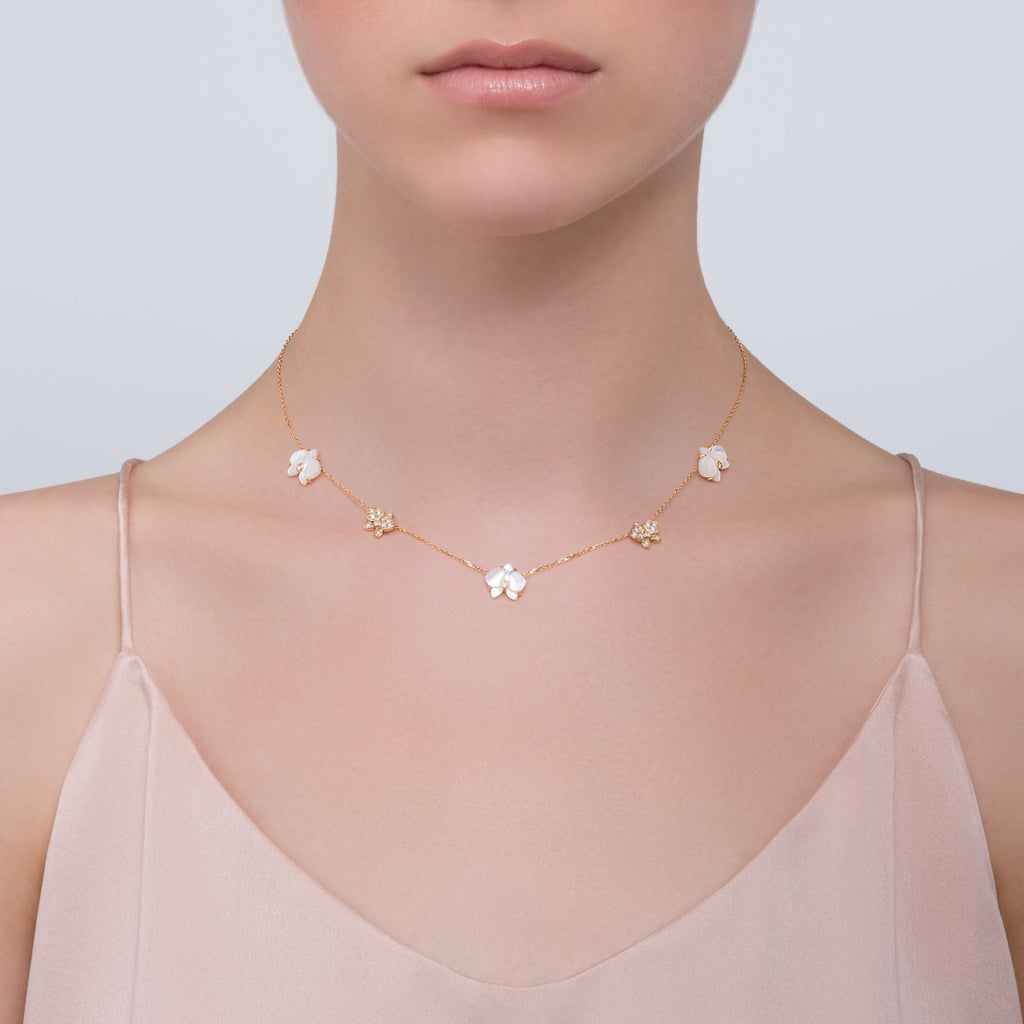KDY-B7224525 butterfly flower necklace