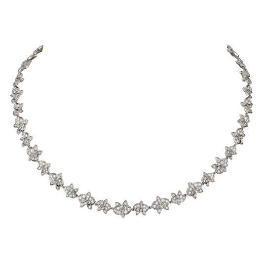 KDY-N7219800 full diamond butterfly flower necklace