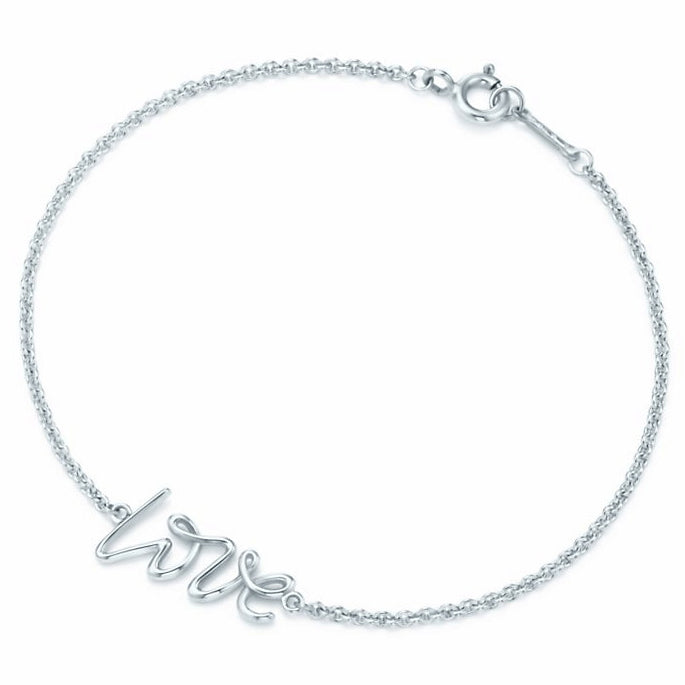 TIF38201589 light gold love letter bracelet