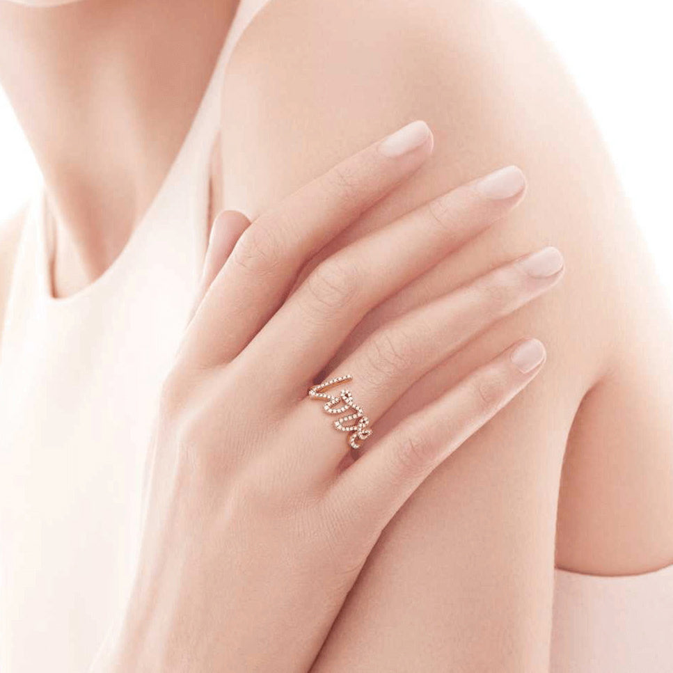 TIF60138074 letters Love diamond ring