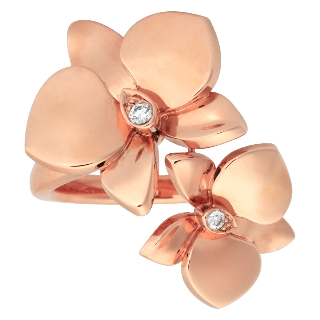 KDY-B4083200 light gold double butterfly flower ring