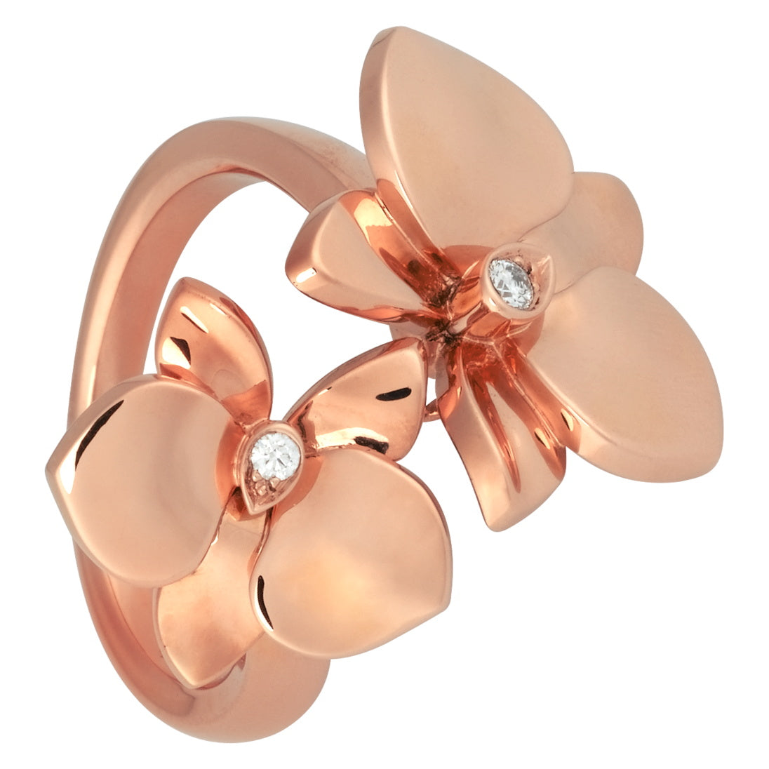 KDY-B4083200 light gold double butterfly flower ring