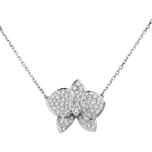 KDY-N7056700 large diamond butterfly flower bolt chain pendant necklace