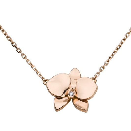 KDYB7015500 medium butterfly flower bolt chain pendant necklace