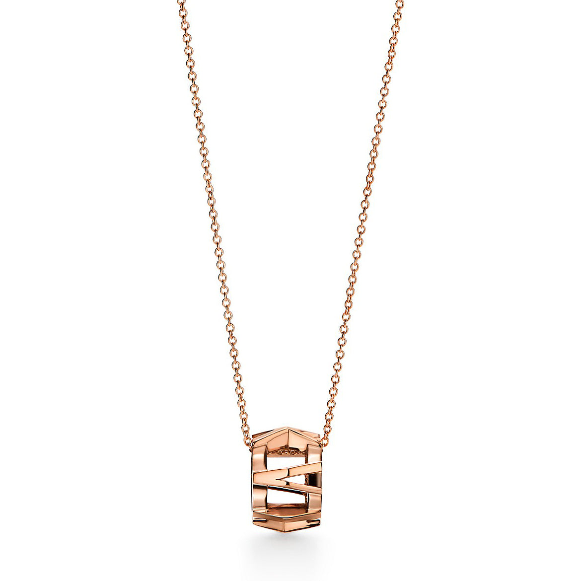 TIF78961513 light gold hollow Roman font pendant