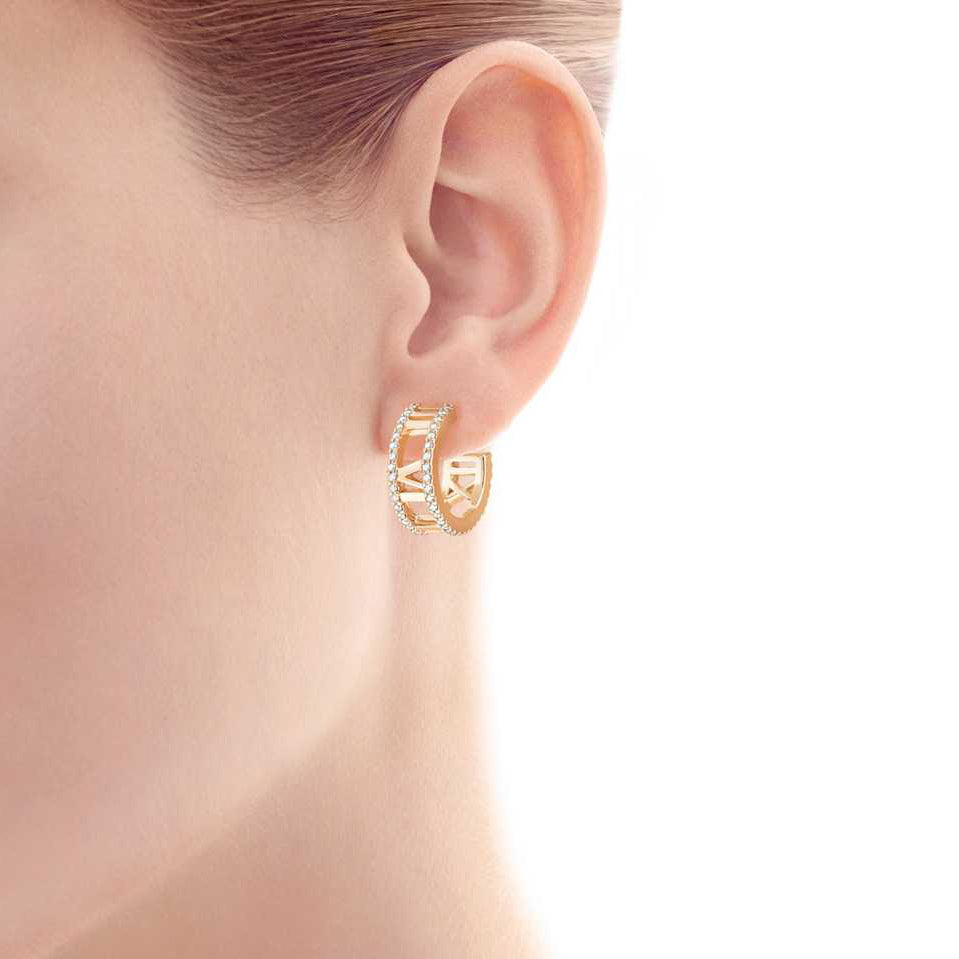 TIF76303122 Roman half circle diamond stud earrings