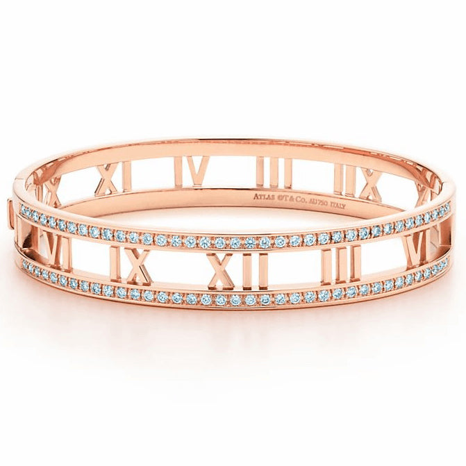TIF14163755 diamond hollow hinged bracelet