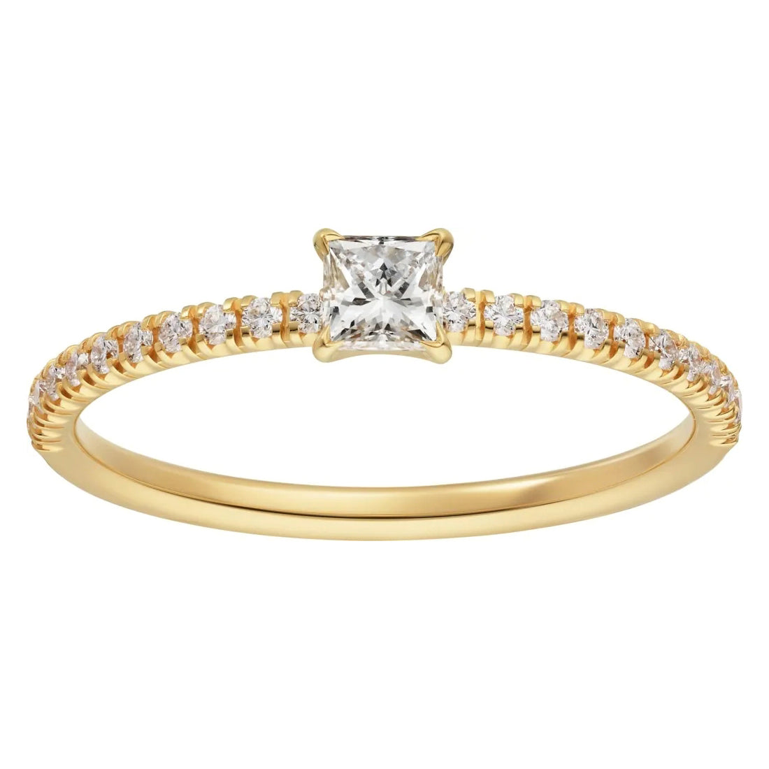 KDY-B4232900 Cross four-prong stone straight arm ring