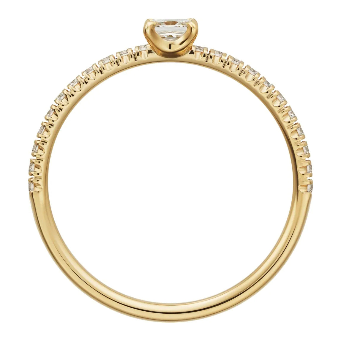 KDY-B4232900 Cross four-prong stone straight arm ring