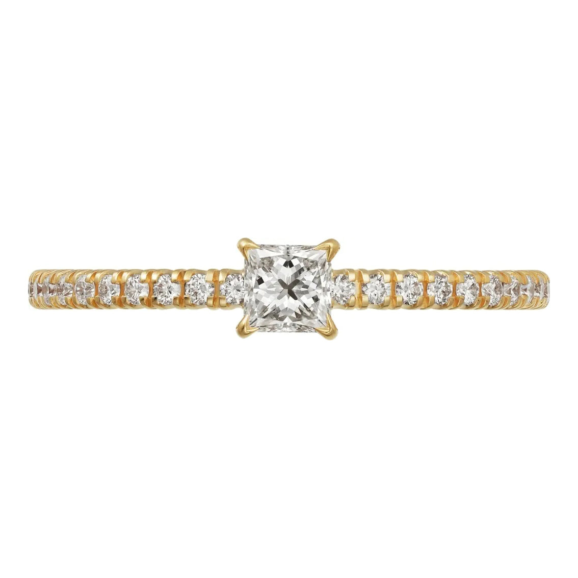 KDY-B4232900 Cross four-prong stone straight arm ring