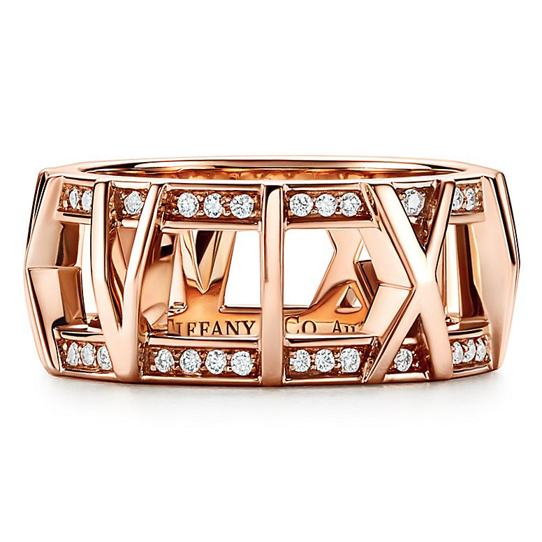 TIF67790693 hollow XX Roman font ring with diamonds