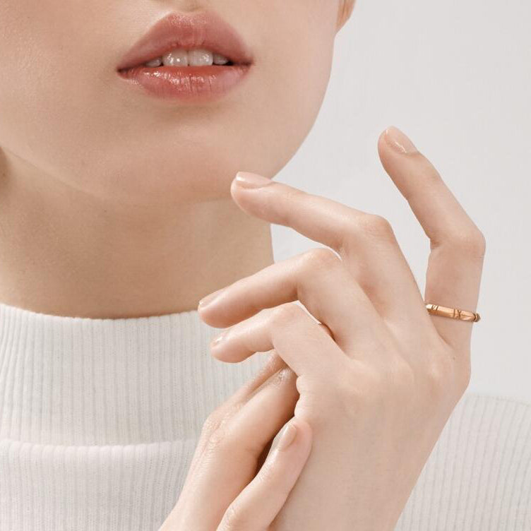 TIF67788532 light gold Roman numeral sword spine ring