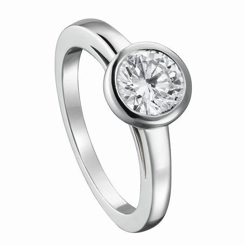 KDY-L3132398 light gold bezel diamond ring
