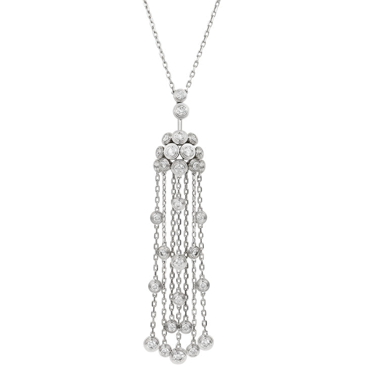 KDY-N7067700 bezel set blister tassel necklace