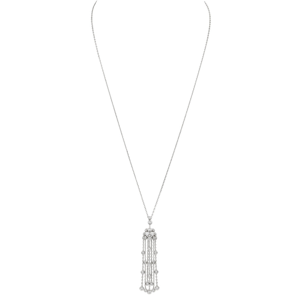 KDY-N7067700 bezel set blister tassel necklace