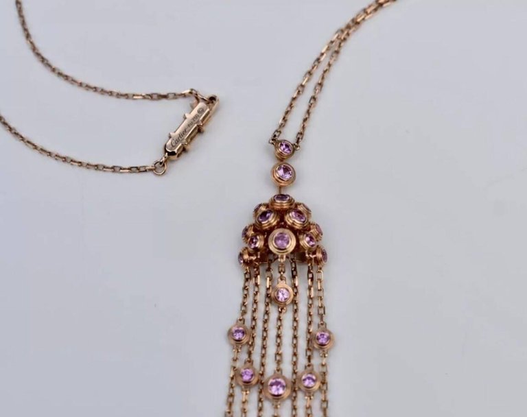 KDY-N7067700 bezel set blister tassel necklace