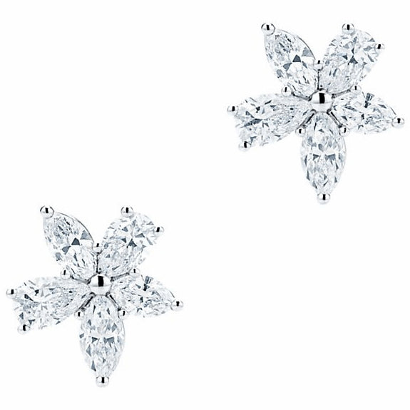 TIF64419276 five-leaf horse eye flower cluster earrings