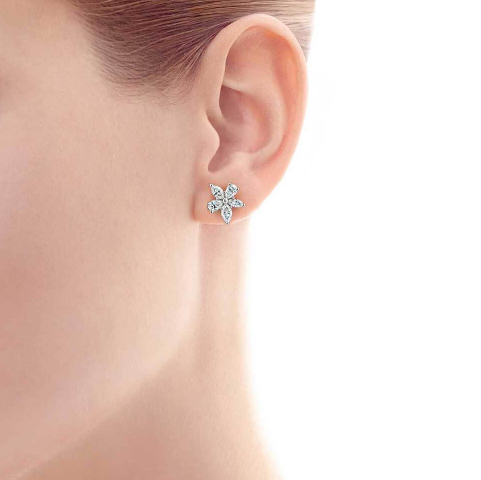 TIF64419276 five-leaf horse eye flower cluster earrings