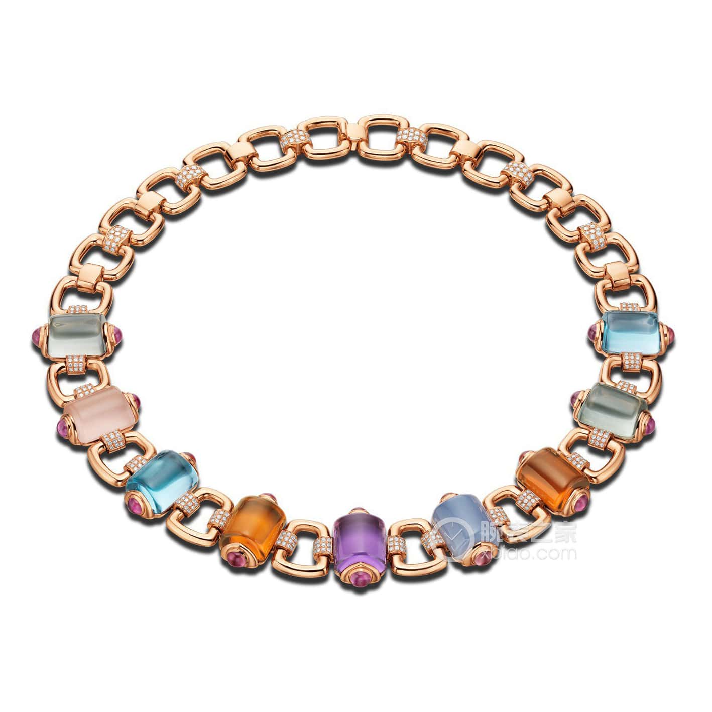 BGL-349575-CL856890 Peach tip colorful treasure necklace